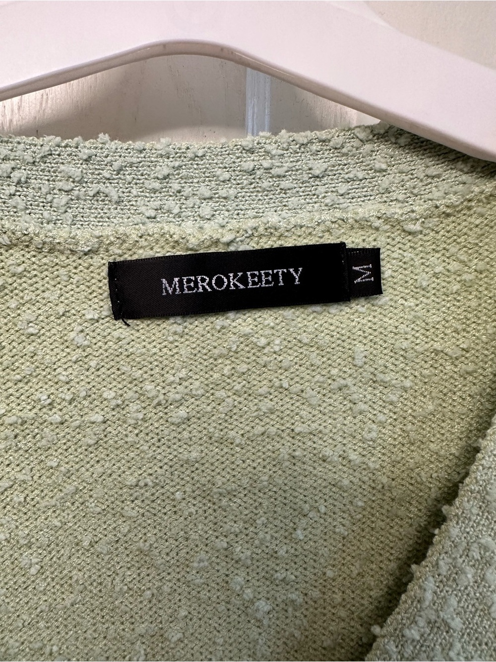 Merekity Sage Green Button-Front Women's Cardigan - Picture 2 of 2